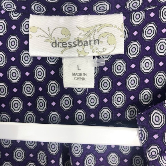Dressbarn Geometric Print Split V-Neck Blouse NWOT - Picture 10 of 11
